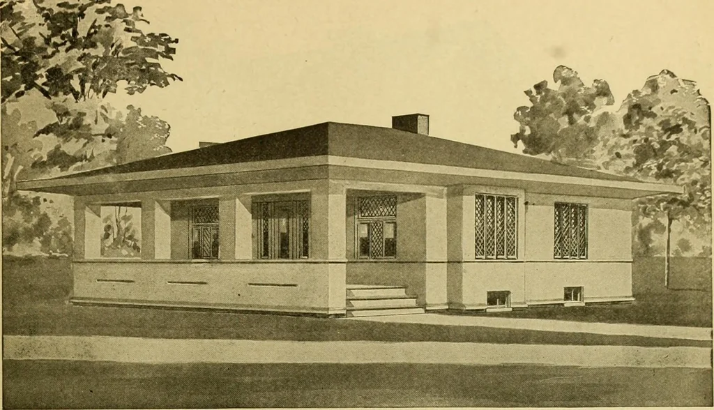An illustration from Radford's artistic bungalows : unique collection of 208 designs, best modern ideas in bungalow architecture., 1908, leaf 206