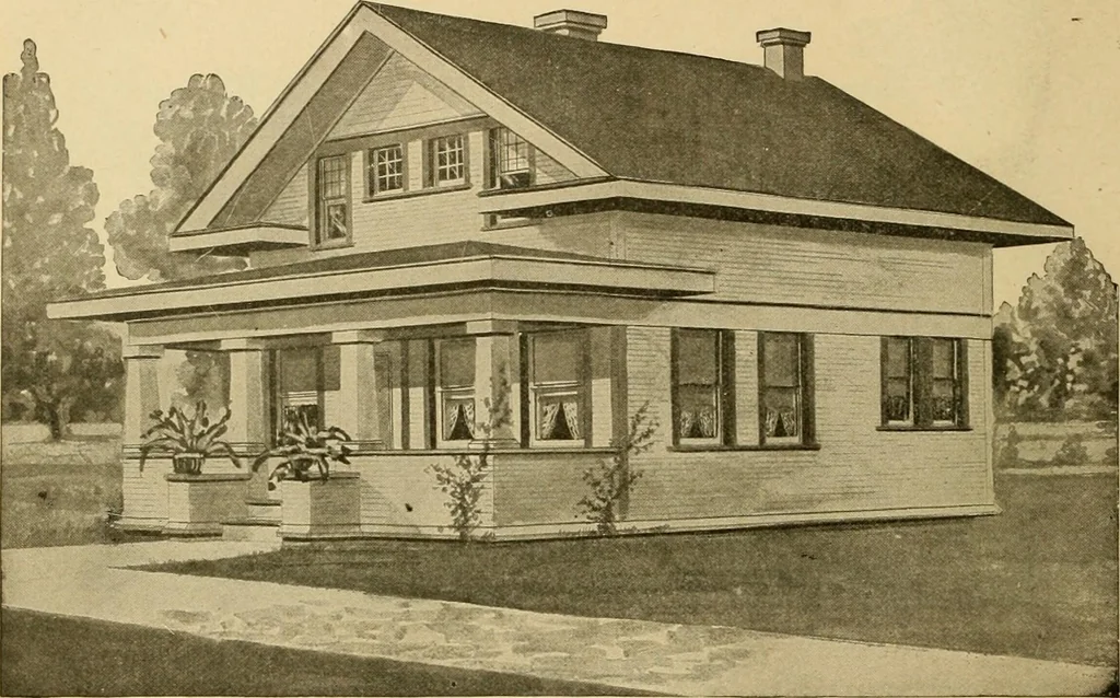 An illustration from Radford's artistic bungalows : unique collection of 208 designs, best modern ideas in bungalow architecture., 1908, leaf 207