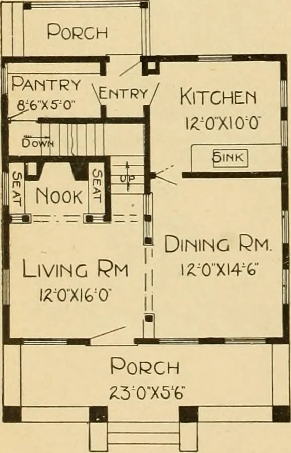 An illustration from Radford's artistic bungalows : unique collection of 208 designs, best modern ideas in bungalow architecture., 1908, leaf 207