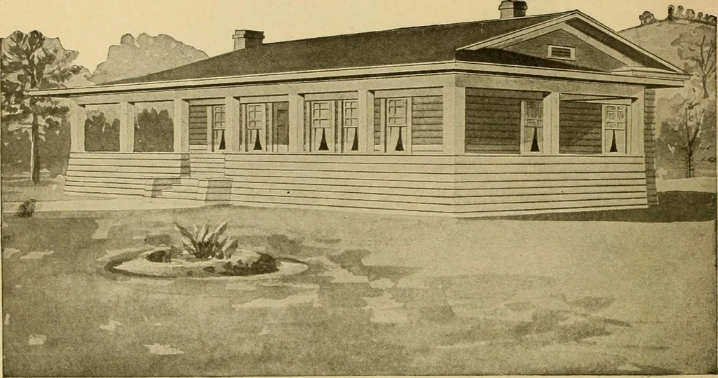 An illustration from Radford's artistic bungalows : unique collection of 208 designs, best modern ideas in bungalow architecture., 1908, leaf 209