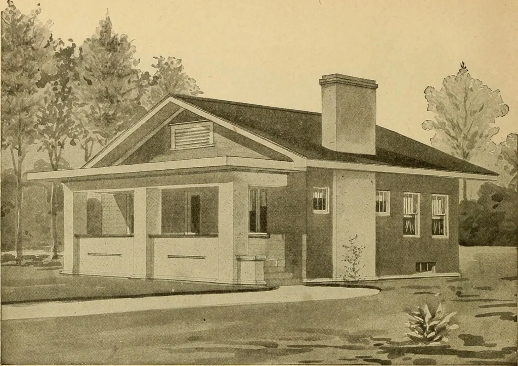 An illustration from Radford's artistic bungalows : unique collection of 208 designs, best modern ideas in bungalow architecture., 1908, leaf 21