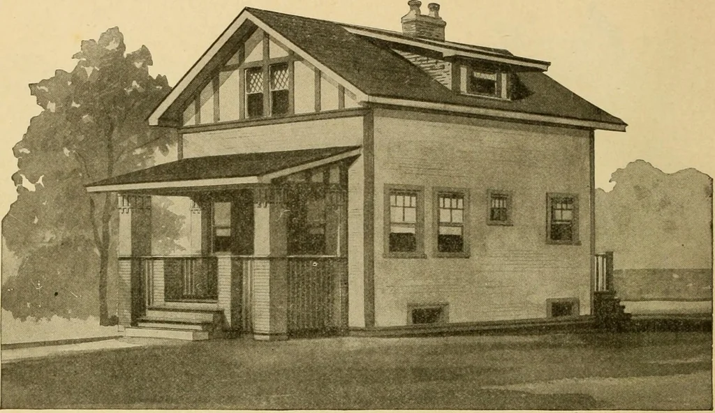 An illustration from Radford's artistic bungalows : unique collection of 208 designs, best modern ideas in bungalow architecture., 1908, leaf 211