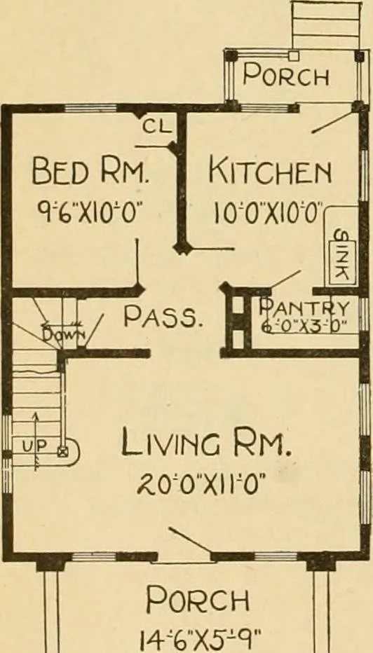 An illustration from Radford's artistic bungalows : unique collection of 208 designs, best modern ideas in bungalow architecture., 1908, leaf 211