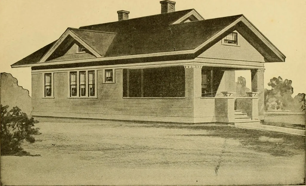An illustration from Radford's artistic bungalows : unique collection of 208 designs, best modern ideas in bungalow architecture., 1908, leaf 212