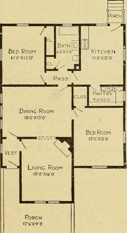 An illustration from Radford's artistic bungalows : unique collection of 208 designs, best modern ideas in bungalow architecture., 1908, leaf 212