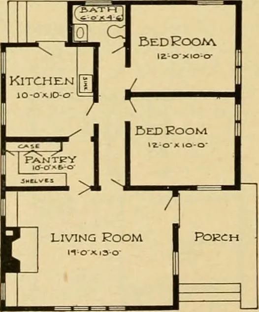 An illustration from Radford's artistic bungalows : unique collection of 208 designs, best modern ideas in bungalow architecture., 1908, leaf 213