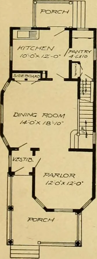 An illustration from Radford's artistic bungalows : unique collection of 208 designs, best modern ideas in bungalow architecture., 1908, leaf 216