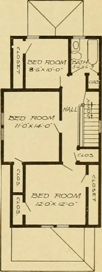 An illustration from Radford's artistic bungalows : unique collection of 208 designs, best modern ideas in bungalow architecture., 1908, leaf 216