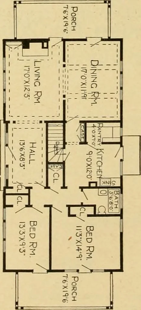 An illustration from Radford's artistic bungalows : unique collection of 208 designs, best modern ideas in bungalow architecture., 1908, leaf 217