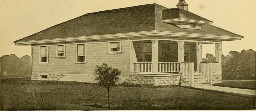 An illustration from Radford's artistic bungalows : unique collection of 208 designs, best modern ideas in bungalow architecture., 1908, leaf 218