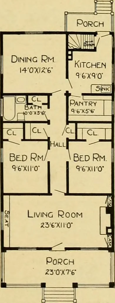 An illustration from Radford's artistic bungalows : unique collection of 208 designs, best modern ideas in bungalow architecture., 1908, leaf 218