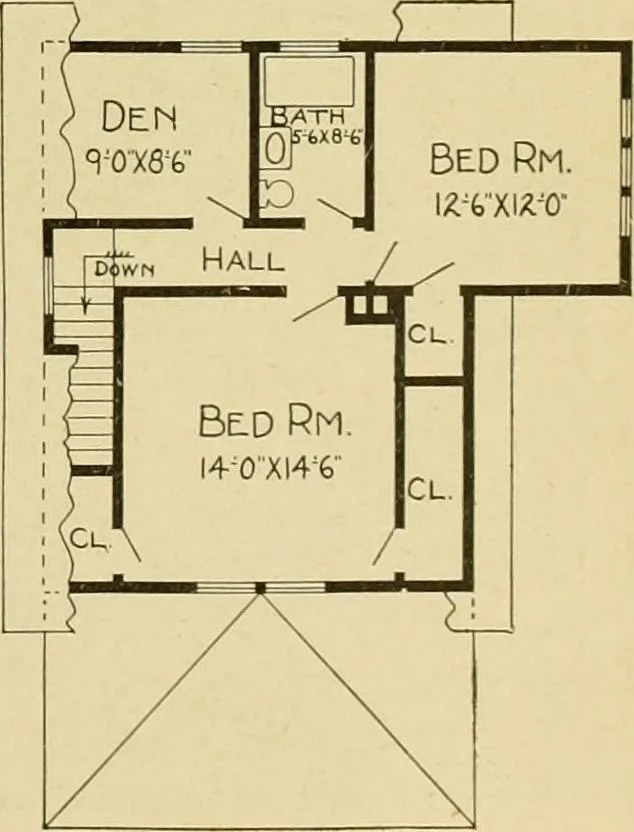 An illustration from Radford's artistic bungalows : unique collection of 208 designs, best modern ideas in bungalow architecture., 1908, leaf 220