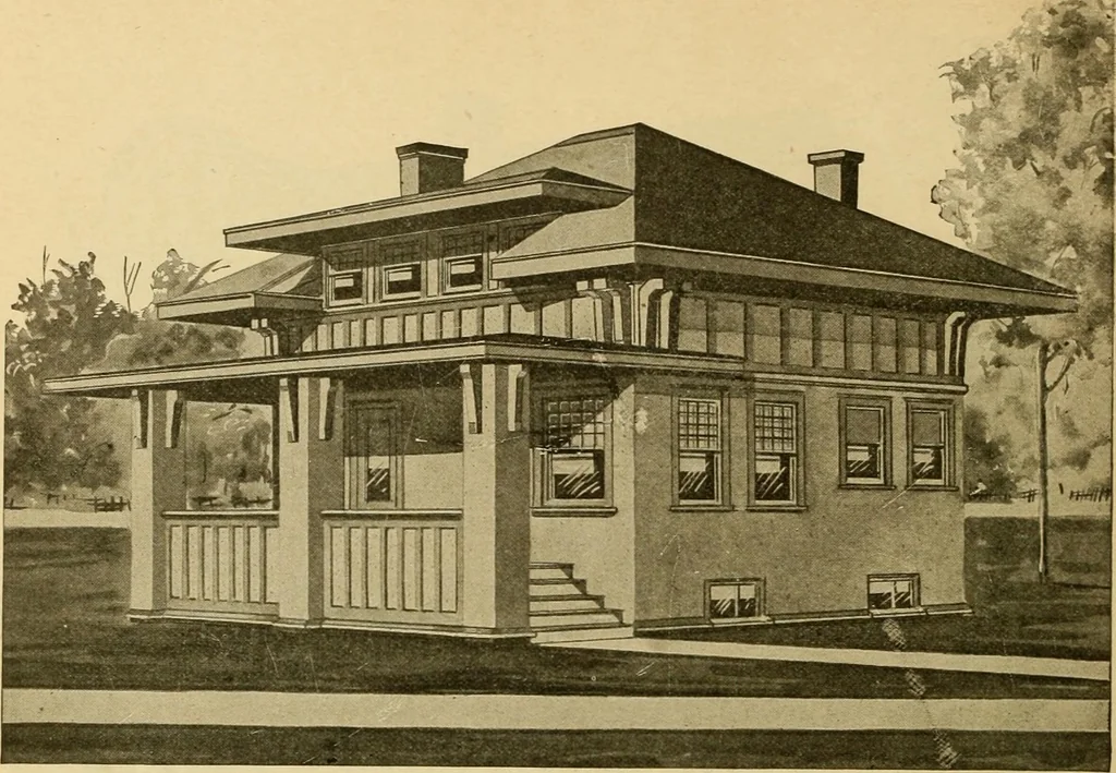 An illustration from Radford's artistic bungalows : unique collection of 208 designs, best modern ideas in bungalow architecture., 1908, leaf 221