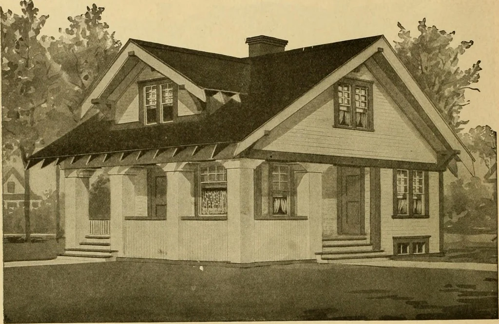 An illustration from Radford's artistic bungalows : unique collection of 208 designs, best modern ideas in bungalow architecture., 1908, leaf 23