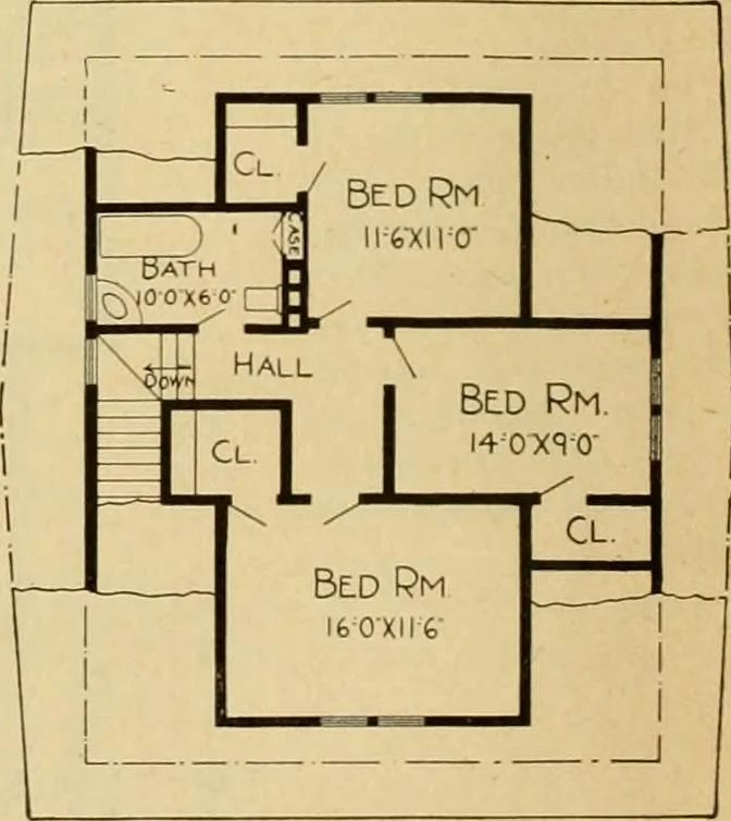 An illustration from Radford's artistic bungalows : unique collection of 208 designs, best modern ideas in bungalow architecture., 1908, leaf 23