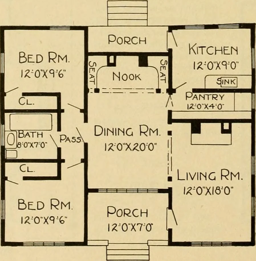 An illustration from Radford's artistic bungalows : unique collection of 208 designs, best modern ideas in bungalow architecture., 1908, leaf 25