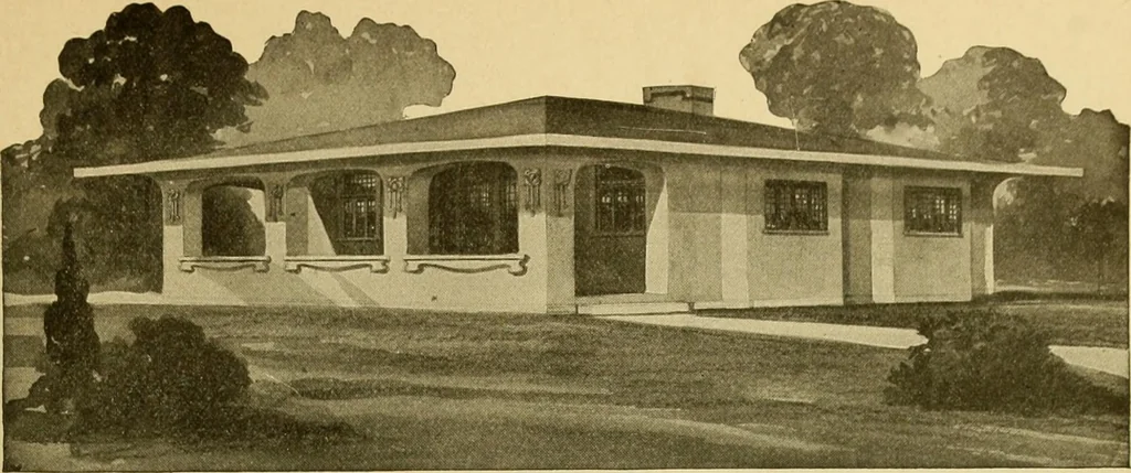 An illustration from Radford's artistic bungalows : unique collection of 208 designs, best modern ideas in bungalow architecture., 1908, leaf 26