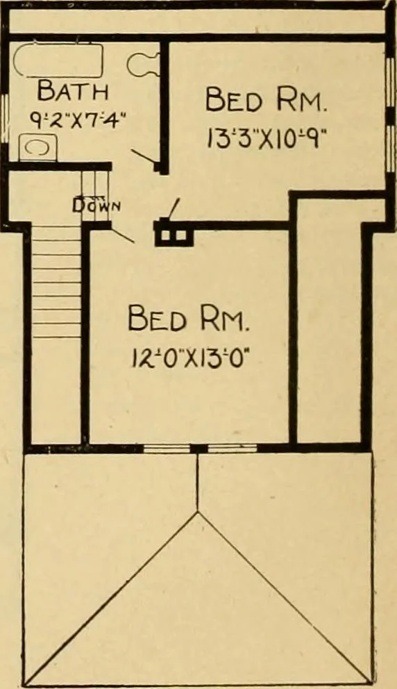 An illustration from Radford's artistic bungalows : unique collection of 208 designs, best modern ideas in bungalow architecture., 1908, leaf 27