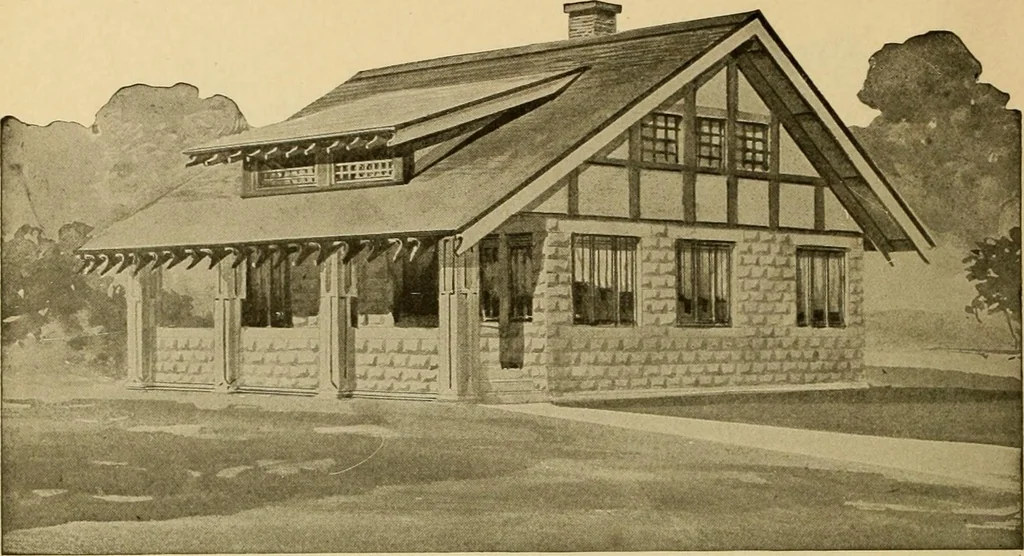 An illustration from Radford's artistic bungalows : unique collection of 208 designs, best modern ideas in bungalow architecture., 1908, leaf 29