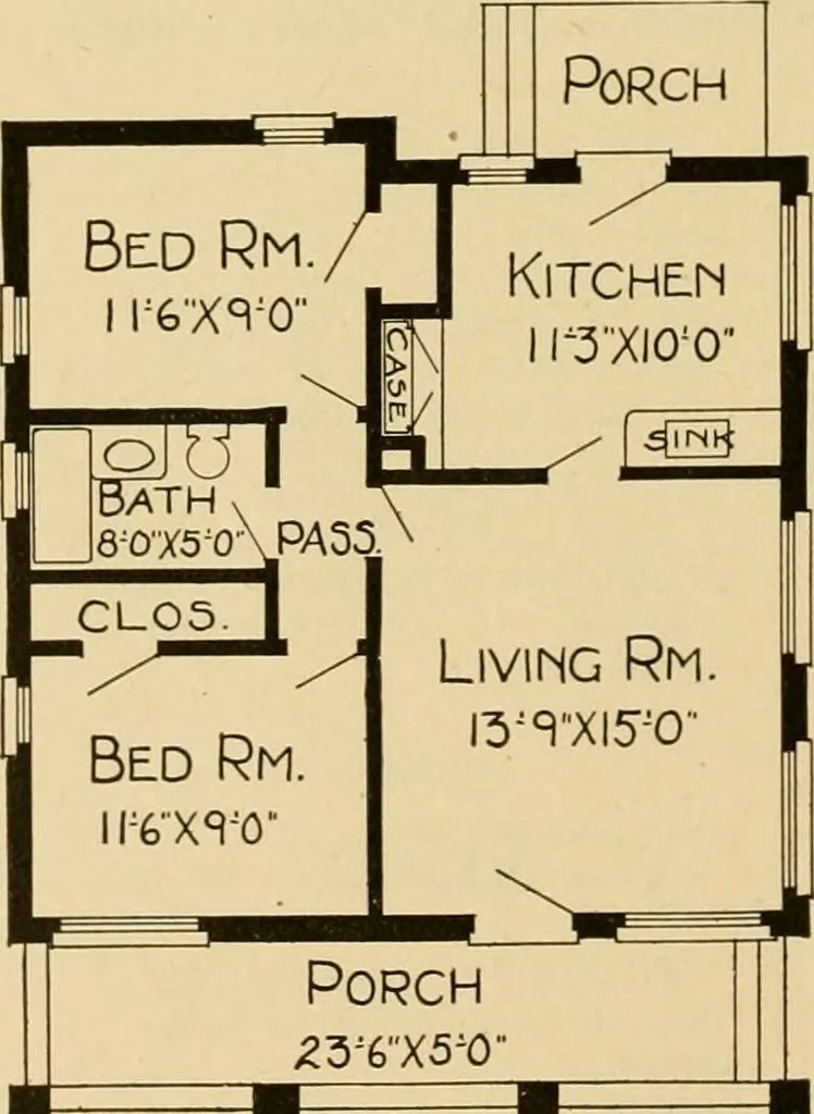 An illustration from Radford's artistic bungalows : unique collection of 208 designs, best modern ideas in bungalow architecture., 1908, leaf 29