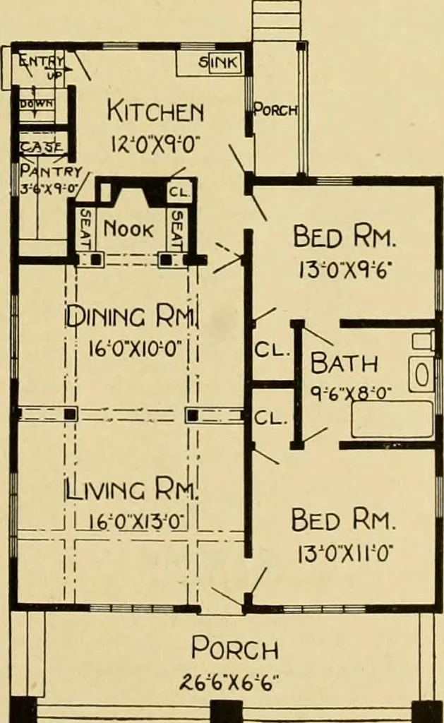 An illustration from Radford's artistic bungalows : unique collection of 208 designs, best modern ideas in bungalow architecture., 1908, leaf 30