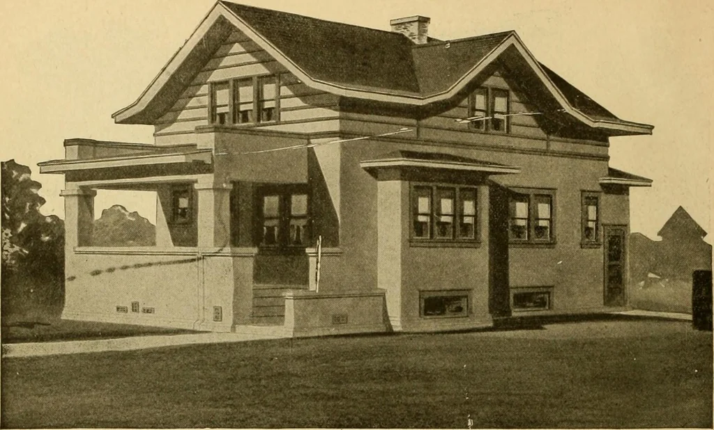 An illustration from Radford's artistic bungalows : unique collection of 208 designs, best modern ideas in bungalow architecture., 1908, leaf 31