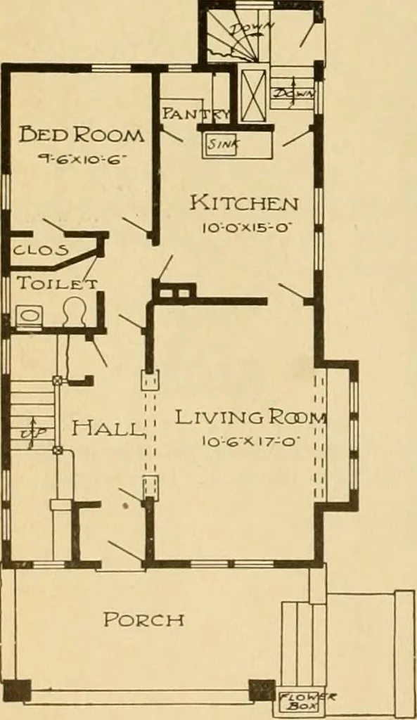 An illustration from Radford's artistic bungalows : unique collection of 208 designs, best modern ideas in bungalow architecture., 1908, leaf 31