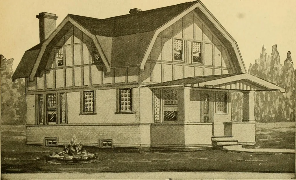 An illustration from Radford's artistic bungalows : unique collection of 208 designs, best modern ideas in bungalow architecture., 1908, leaf 32