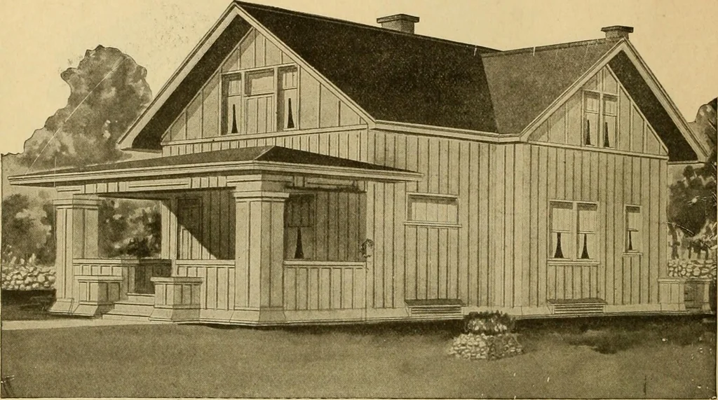 An illustration from Radford's artistic bungalows : unique collection of 208 designs, best modern ideas in bungalow architecture., 1908, leaf 35
