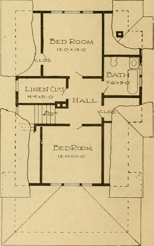 An illustration from Radford's artistic bungalows : unique collection of 208 designs, best modern ideas in bungalow architecture., 1908, leaf 35