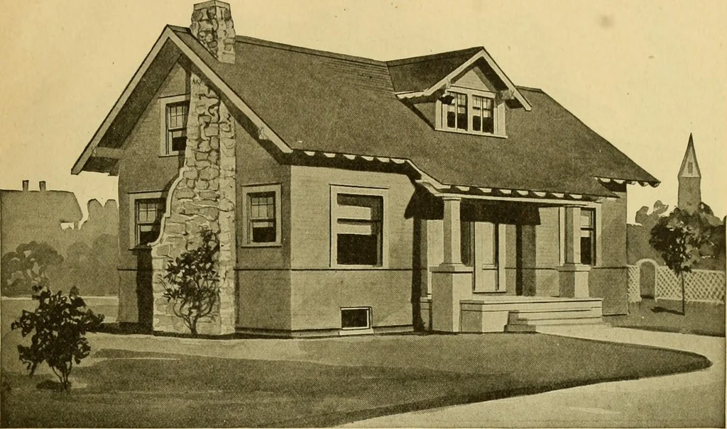 An illustration from Radford's artistic bungalows : unique collection of 208 designs, best modern ideas in bungalow architecture., 1908, leaf 36