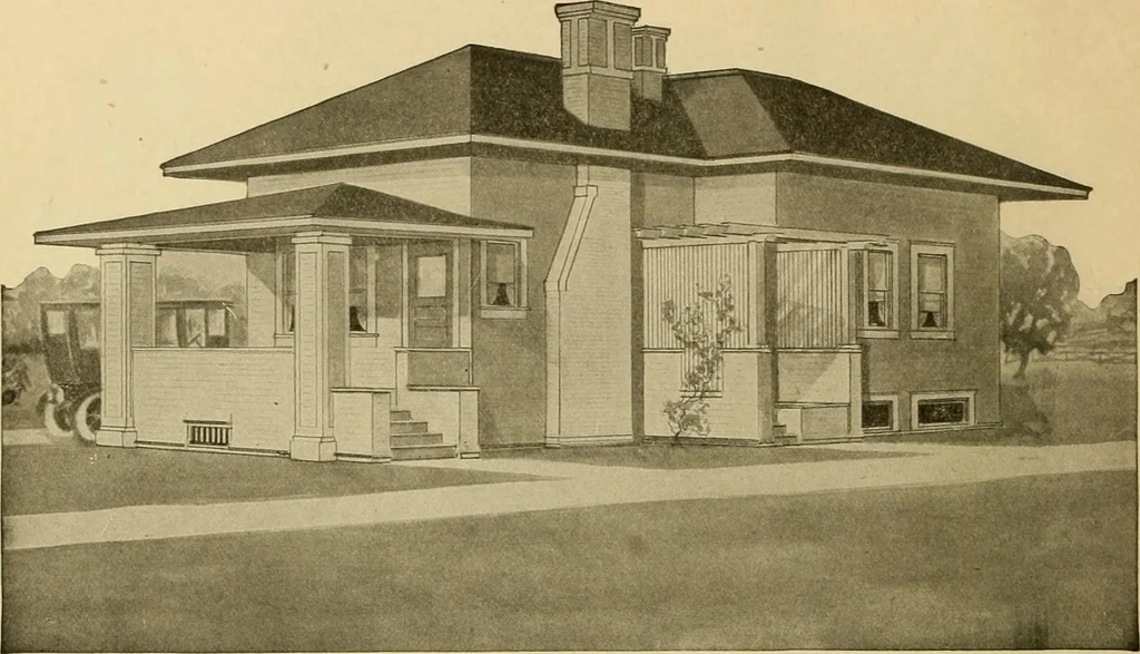 An illustration from Radford's artistic bungalows : unique collection of 208 designs, best modern ideas in bungalow architecture., 1908, leaf 37