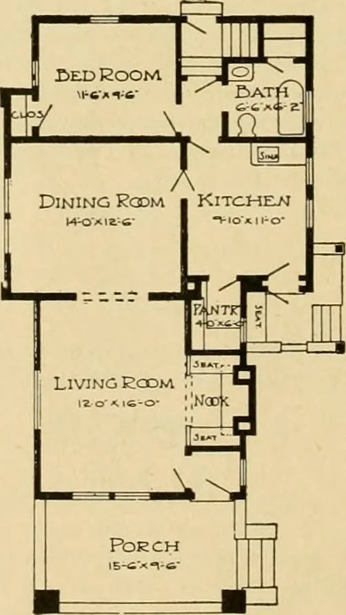 An illustration from Radford's artistic bungalows : unique collection of 208 designs, best modern ideas in bungalow architecture., 1908, leaf 37