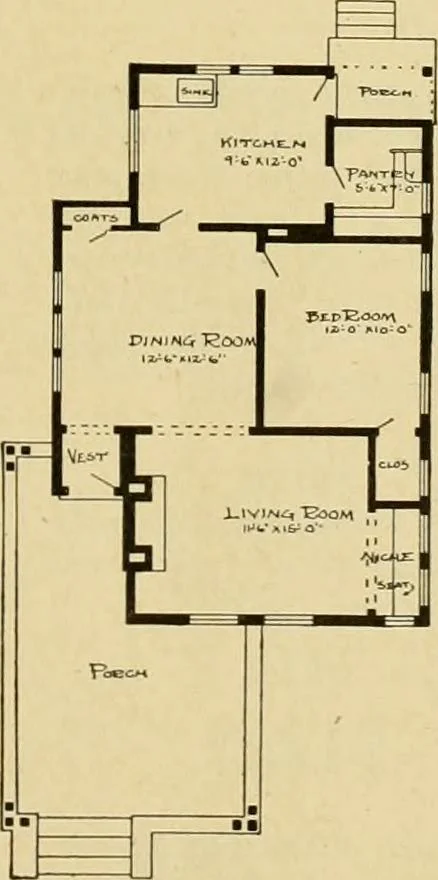 An illustration from Radford's artistic bungalows : unique collection of 208 designs, best modern ideas in bungalow architecture., 1908, leaf 38