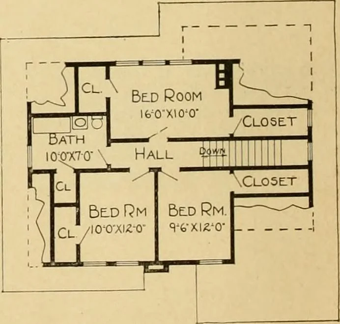 An illustration from Radford's artistic bungalows : unique collection of 208 designs, best modern ideas in bungalow architecture., 1908, leaf 39