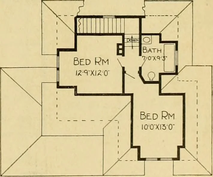 An illustration from Radford's artistic bungalows : unique collection of 208 designs, best modern ideas in bungalow architecture., 1908, leaf 40