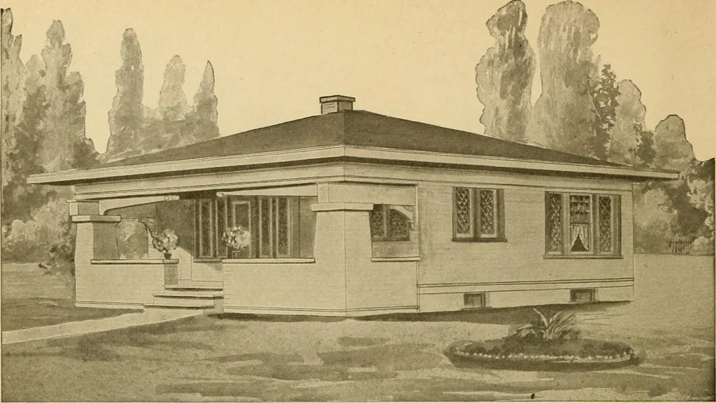 An illustration from Radford's artistic bungalows : unique collection of 208 designs, best modern ideas in bungalow architecture., 1908, leaf 41