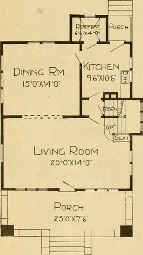 An illustration from Radford's artistic bungalows : unique collection of 208 designs, best modern ideas in bungalow architecture., 1908, leaf 43