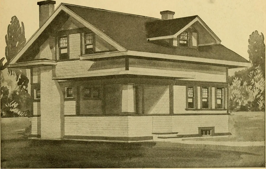 An illustration from Radford's artistic bungalows : unique collection of 208 designs, best modern ideas in bungalow architecture., 1908, leaf 44