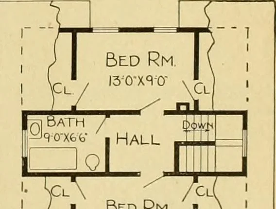 An illustration from Radford's artistic bungalows : unique collection of 208 designs, best modern ideas in bungalow architecture., 1908, leaf 44
