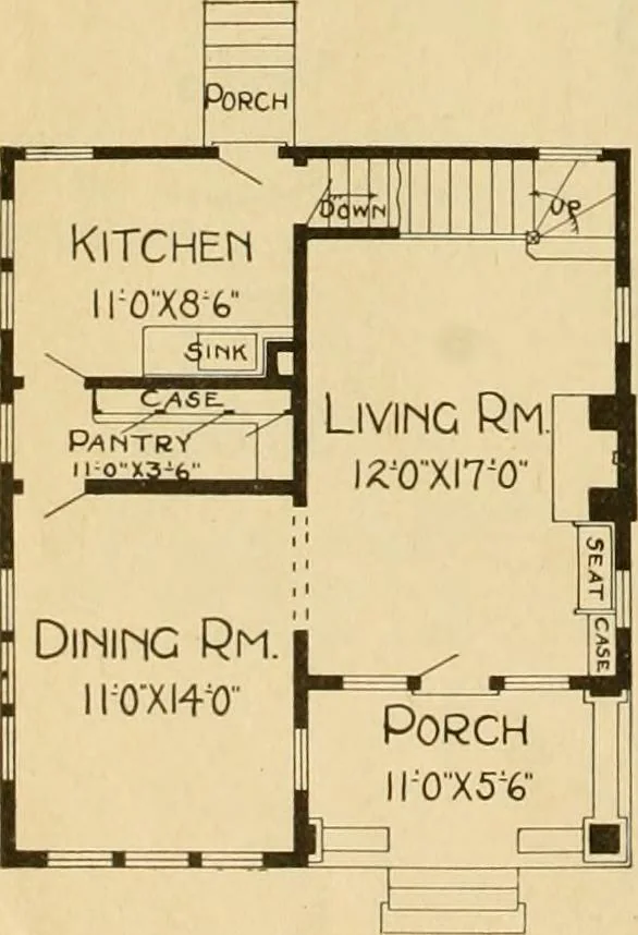 An illustration from Radford's artistic bungalows : unique collection of 208 designs, best modern ideas in bungalow architecture., 1908, leaf 47