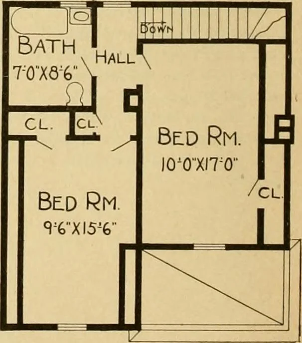 An illustration from Radford's artistic bungalows : unique collection of 208 designs, best modern ideas in bungalow architecture., 1908, leaf 47