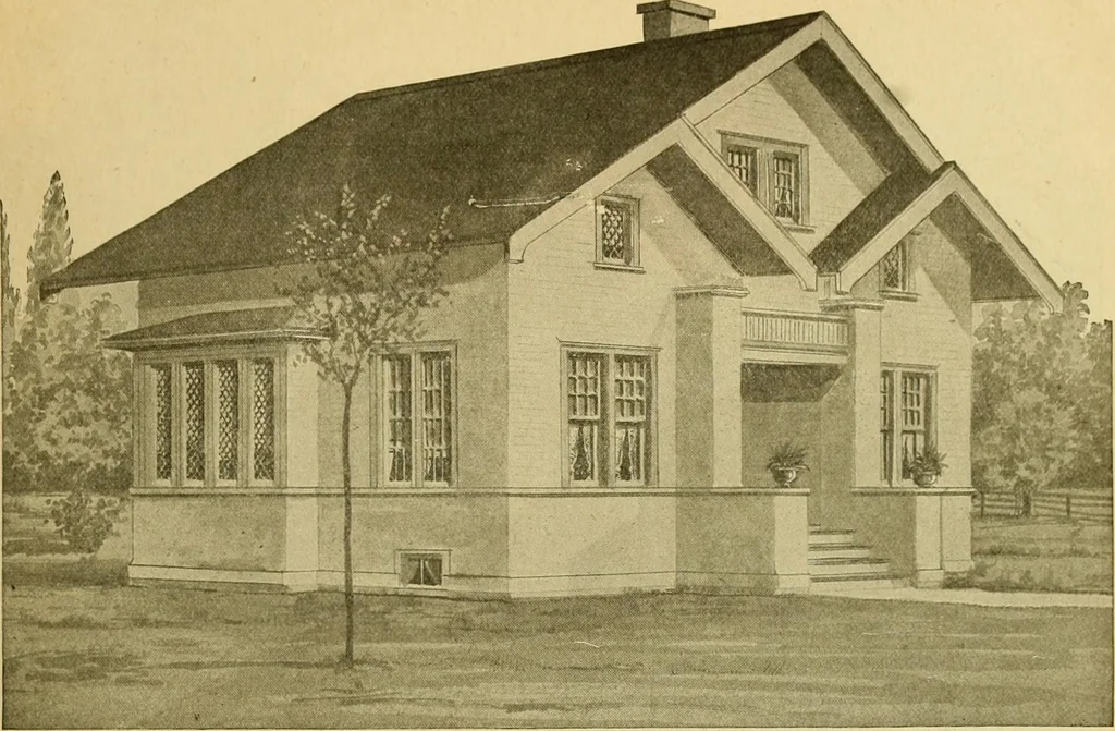 An illustration from Radford's artistic bungalows : unique collection of 208 designs, best modern ideas in bungalow architecture., 1908, leaf 48