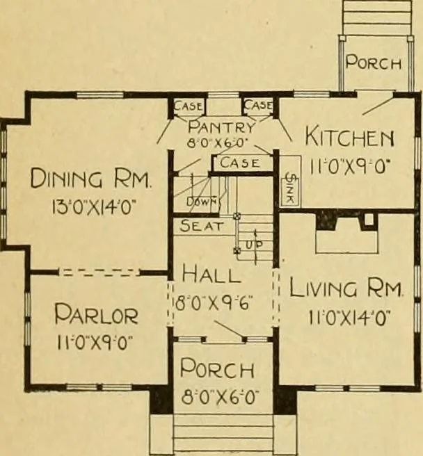 An illustration from Radford's artistic bungalows : unique collection of 208 designs, best modern ideas in bungalow architecture., 1908, leaf 48