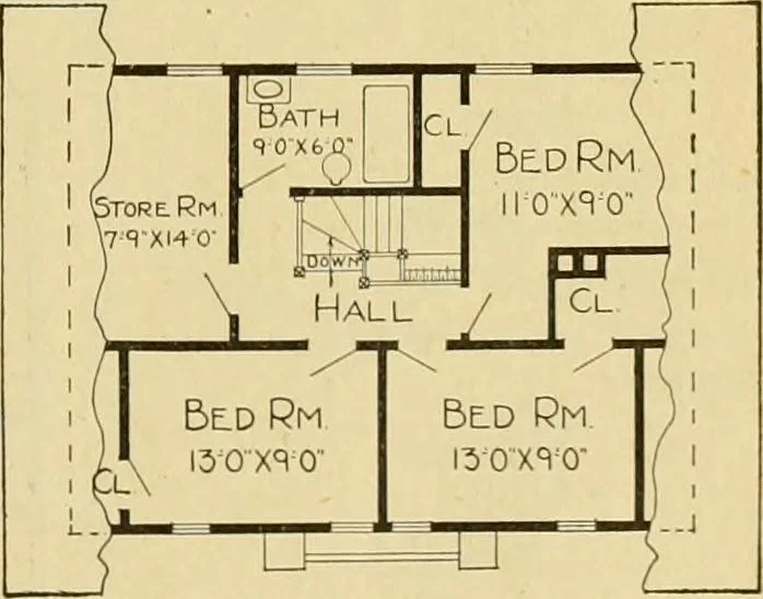 An illustration from Radford's artistic bungalows : unique collection of 208 designs, best modern ideas in bungalow architecture., 1908, leaf 48
