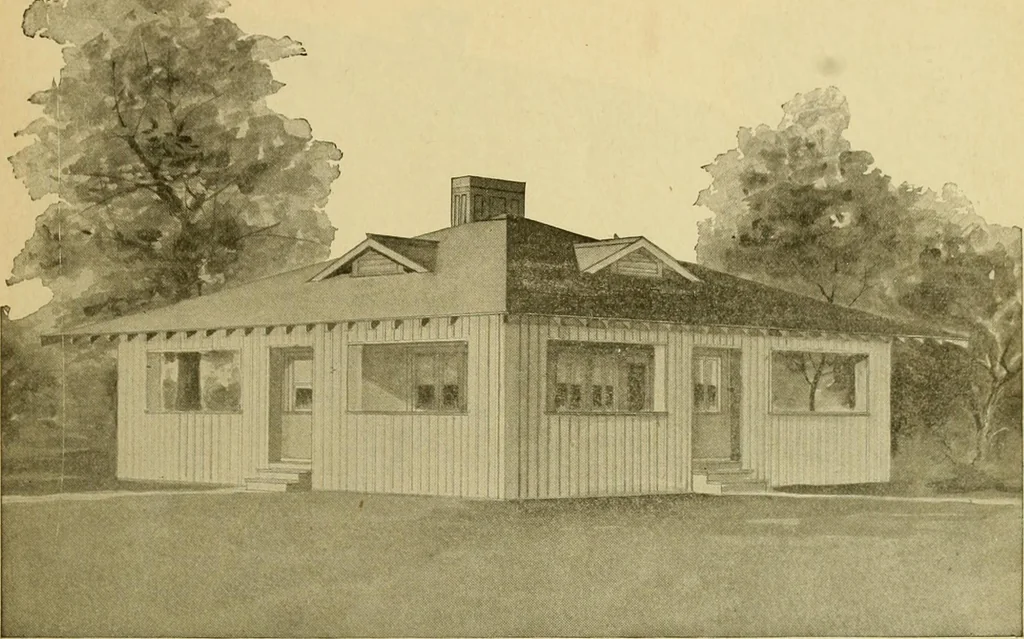 An illustration from Radford's artistic bungalows : unique collection of 208 designs, best modern ideas in bungalow architecture., 1908, leaf 50