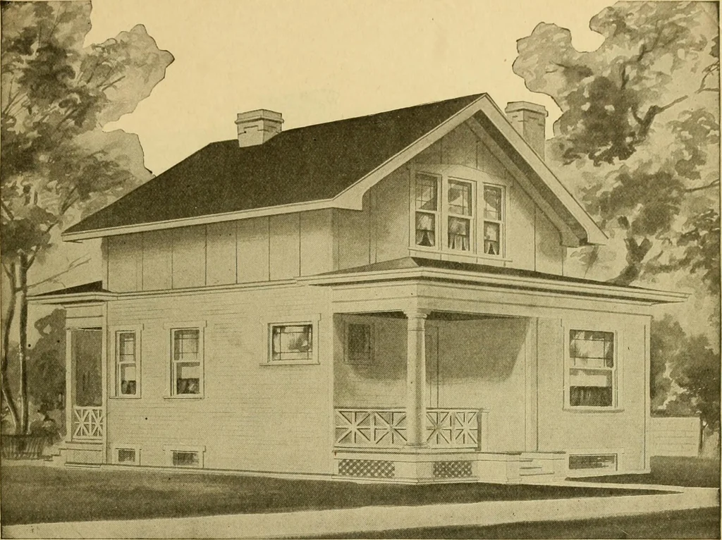 An illustration from Radford's artistic bungalows : unique collection of 208 designs, best modern ideas in bungalow architecture., 1908, leaf 52