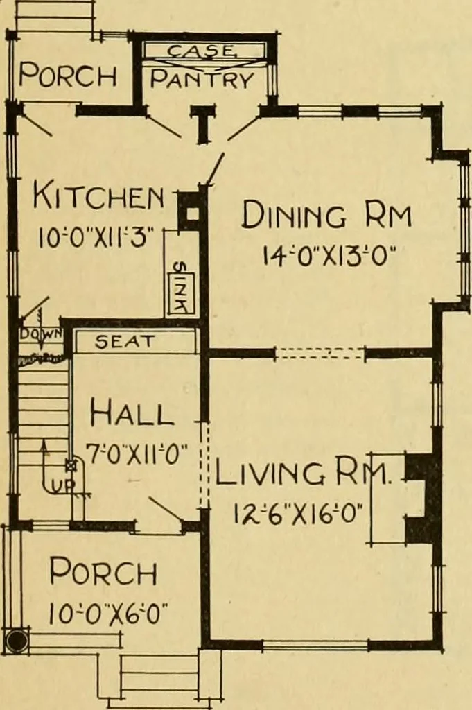 An illustration from Radford's artistic bungalows : unique collection of 208 designs, best modern ideas in bungalow architecture., 1908, leaf 52