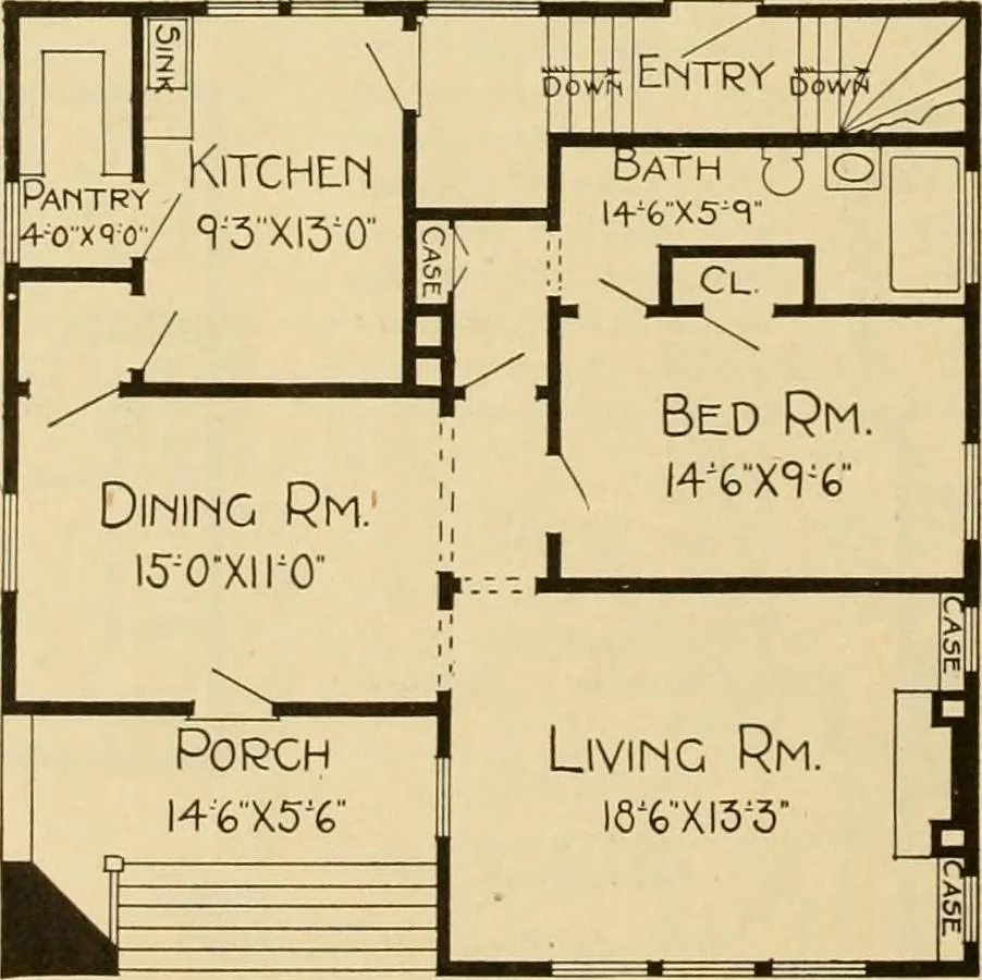 An illustration from Radford's artistic bungalows : unique collection of 208 designs, best modern ideas in bungalow architecture., 1908, leaf 53