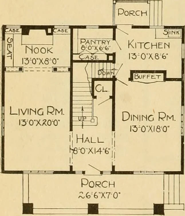 An illustration from Radford's artistic bungalows : unique collection of 208 designs, best modern ideas in bungalow architecture., 1908, leaf 55